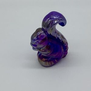 Boyd Glass Art Squirrel.  Iridescent Cobalt Blue.